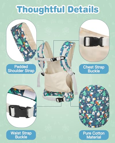 Lictin Baby Doll Carrier, Front and Back Doll Accessories Carrier for Little Girls, with Adjustable Straps for Stuffed Animal Reborn Baby Doll - Thumbnail 3