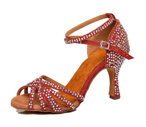 Chaussures de Mariage Paillettes Strass à Talon Évasé de Tango