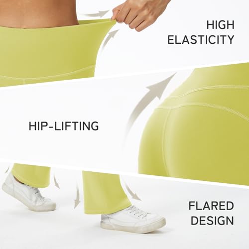 AMLEER Women's Buttery Soft High Waisted Yoga Leggings - Flare Bootcut Tummy Control Pants, Workout Leggings for Yoga Gym — view 5