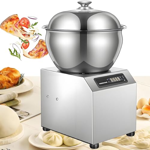 lealovengzh Amasadora 1800w,8kg/17,6 LB,Batidoras Amasadoras-Doble RotacióN para Comercial Y DoméStico,Recipiente De Acero Inoxidable,Tapa Y Temporizador,para Restaurantes, PanaderíAs Y PizzeríAs.