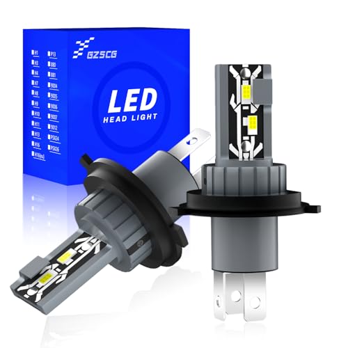 GZ5CG H4 LED Bulbs H4 9003 Fog Light Bulbs 40W 6000 Lumens 200% Brightness Hi/Lo Beam Fanless Design DC 12V (Pack of 2)
