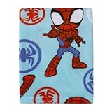 Marvel Spidey Light Blue, Red and White Super Soft Plush Toddler Blanket