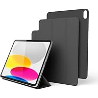elago Funda Folio Magnética iPad 10ª Generación [10,9 Pulgadas] - Placa Trasera se Puede Acoplar a Materiales Metálicos, Compatible con Apple Pencil, Diseño Delgado (Gris Oscuro)