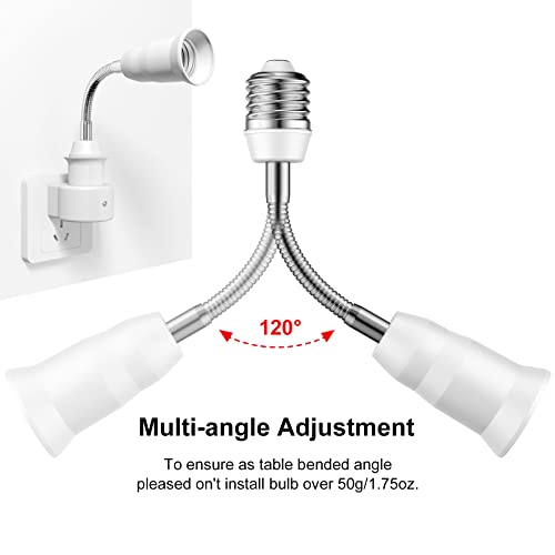 Symynelec E26 E27 28Cm/11Inch Extension Socket Extender Adapter, E26 E27 Us Standard Goose Neck Flexible Extension, All-Directional Adjustable Standard Light Bulb Socket Converter #TOP3