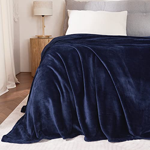 Nicetown Flannel Fleece Blanket Queen Size, Plush Super Soft Cozy Microfiber Blankets For Bed Couch, Large Fuzzy Warm Blanket For Bedroom (90" X 108", Navy Blue) #TOP5
