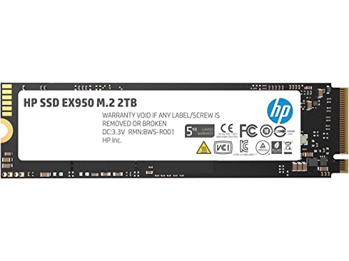 HP EX950 M.2 2TB PCIe 3.1 x4 NVMe 3D TLC NAND Internal Solid State Drive (SSD) 5MS24AA#ABC