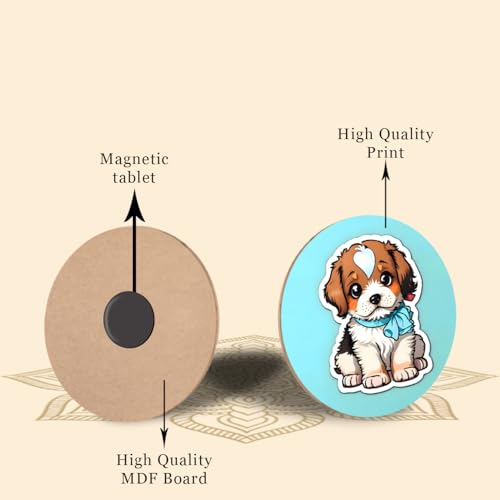Image of LIVELLO Wooden Fridge Magnets for Home & Kitchen | Gift Items | Refrigerator Decorative Magnet | Funny Magnets | Kitchen Funny | Indian Cultural Themed Magnets (Multicolor 10)