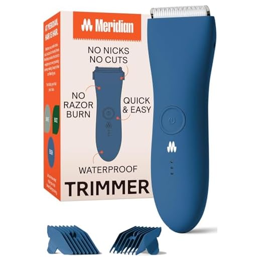 MERIDIAN Ocean Original Intimrasierer Mann, Bodygroom Herren, Körperhaartrimmer, Body Trimmer Herren, Schamhaar Rasierer Männer, Elektrischer Trimmer, Nass Trocken Groomer Blau Pflege Set Männer