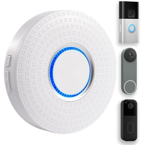 Wireless Doorbell Chime for Google Nest, Blink, Ring Doorbells, No Wiring Needed, Easy Setup, Adjustable Volume & LED Light