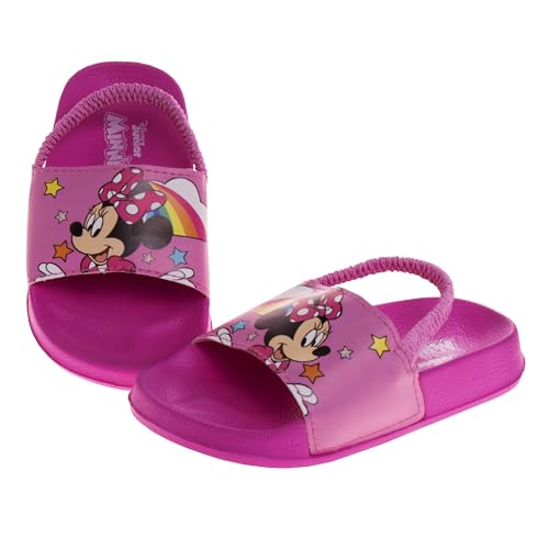 Image of Disney Minnie Mickey Encanto Lightning McQueen Lilo n Stich Sesame Street Little Mermaid Moana Slides Backstrap Slip-On Beach Sandals (Infant /Toddler /Little Kid)