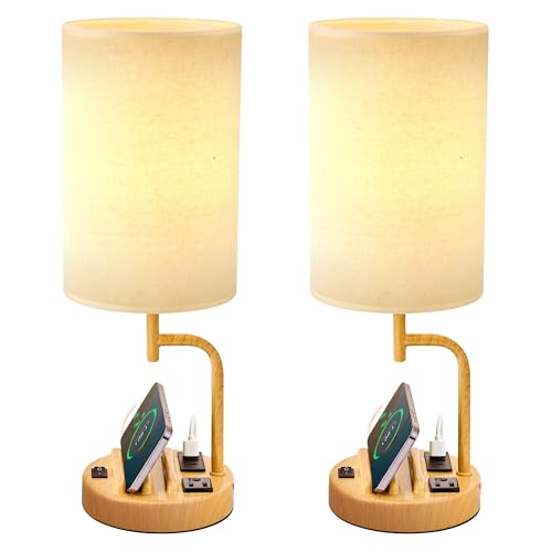 Dreamholder Table Lamp with 3 USB Charging Ports, Modern Desk