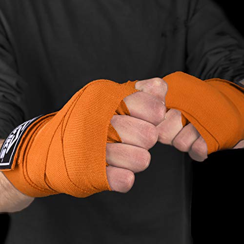 Maviks Boxing Hand Wraps 180 Inch Bandages For Martial Arts Kickboxing Muay Thai Mma Training Sparring Inner Gloves For Men Women Mitts Protector With Thumb Loop (Orange) #TOP3
