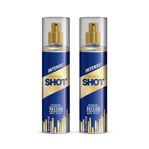 Image of Layer'r Shot Best Passion Body Spray For Men 2 x135ml Each | Long-Lasting Premium Fragrance Woody & Oceanic Scent | Ideal For Body & Clothes | Perfect For Men