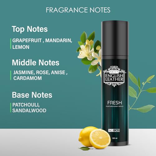 Next Care English Leather No Gas Deo | Pack of 3 (120ml Each) | FRESH, GENTLEMAN, and INTENSE | Gift Set | Perfume for Men & Women | Long Lasting Perfume Body Spray