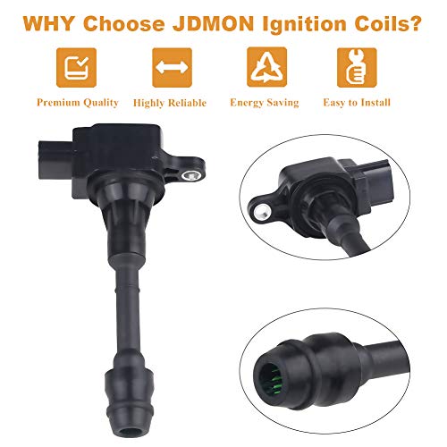 JDMON Ignition Coils Pack Compatible with Nissan Altima Sentra X-trail L4 2.5L 2002 2003 2004 2005 2006 2007 2008 Replaces 22448-8H315 22448-8H310 UF-350 C1398 Set of 4 by JDMON - Image 6