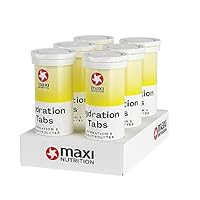 MaxiNutrition Hydration Tabs Lemon Lime, 6er Pack Elektoyte-Tabletten für erfrischendes Fitnessgetränk, Regenerierung des Mineralhaushalts, zuckerfrei, vegan, ohne künstliche Aromen