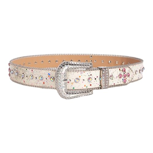 Colorful Rhinestones Belt For Women Girl Sequined Pants Belt Bead Trim Belt For Shorts Dress Fashion Waist Accessories