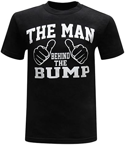 The Man Behind The Bump Men's Funny Novelty T-Shirt (X-Large) - Premium Black