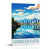 ouweri vancouver canada - poster vintage da appendere alla parete, per camera da letto, 20 x 30 cm