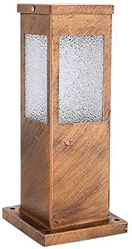 Classic Pedestal Lamps Outdoor Light High Quality Aluminum and Glass Path Lamp Exterior Garden Lamp Rectangular Design Waterproof Street Light Lawn Pathway,Bronze 17 * 12 * 40CM