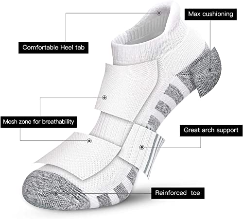 Ankle Socks for Men Women Low Cut Running Socks size for 9-11,6 Pairs2