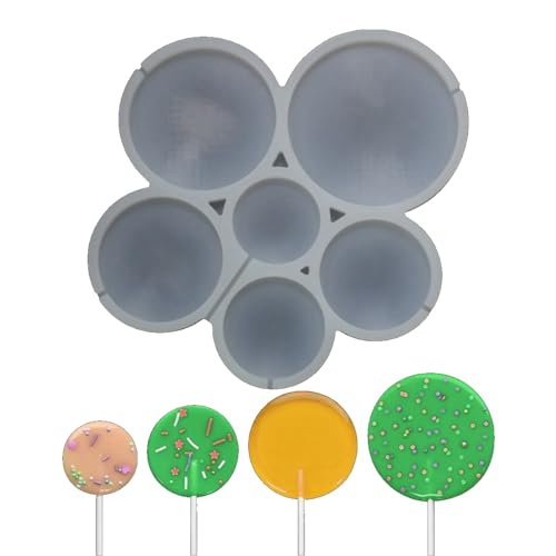 mostsom 2 moldes de silicona de forma redonda para piruletas de chocolate, queso, para hornear, cocina, pastelería, decoración de pasteles (I_ redondo)