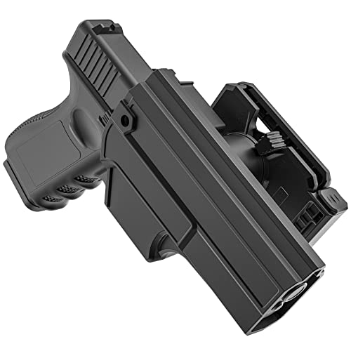 Holster for Glock 17, Thumb Release Holster for Glock 17 22 31 Gen 1-5, Polymer Tactical Open Carry Outside Waistband Pants Belt Holster with 360° Adjustable Molle Belt for OWB Carry, RH - TEGE