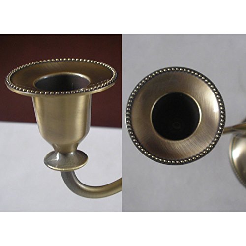 Kingfom Antique Style Metal Pillar Candelabra Wedding Gift Centerpiece Chic Decor Candle Holders Bronze (3 Candle Holders) #TOP3