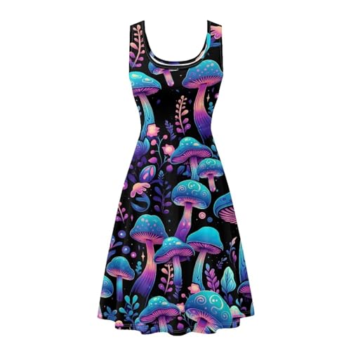 Image of TOADDITDO Womens Summer Sleeveless Tank Dress with 2 Side Pockets XS-4XL Plus Size