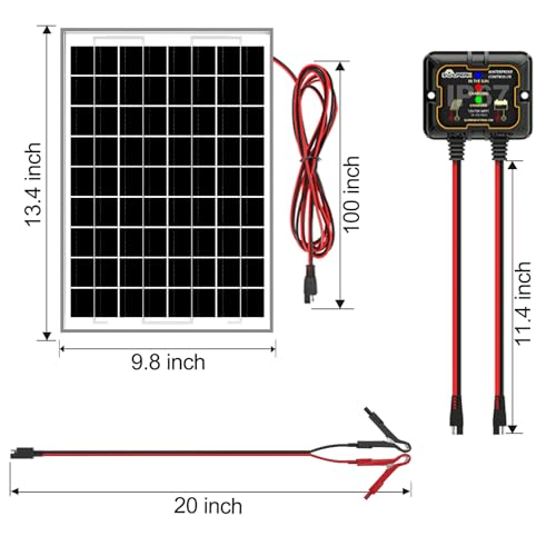 image for SOLPERK 10W Solar Panel Solar Battery Charger 12V Solar Panel Kit + MP