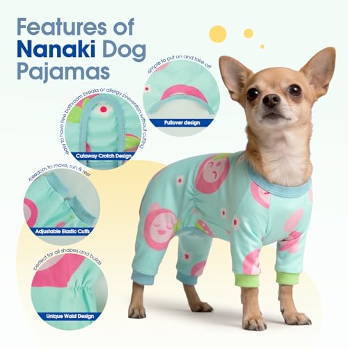 Pijama Nanaki para perro talla Medium con estampado durazno miniatura 3