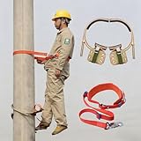 YLLFFLL Concrete Pole Climbing Shoes, Upgraded Electricity Pole Climbing Spikes with Foot-Cuffed, Heavy Steel Pole Climbing Kit for Vertical Climbing(Opening Dia: 15-30cm(6-12in))