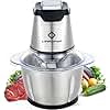 Mini Food Chopper LINKChef 400W Food Processors, Vegetable Chopper Electric, 1.2L Stainless Steel Bowl, Baby Food Chopper with 4 bi-Level Blades for Meat Fruit Onion Salad