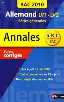 Paperback ANNAL BAC 2010 ALLEMAND LV1 LV [French] Book