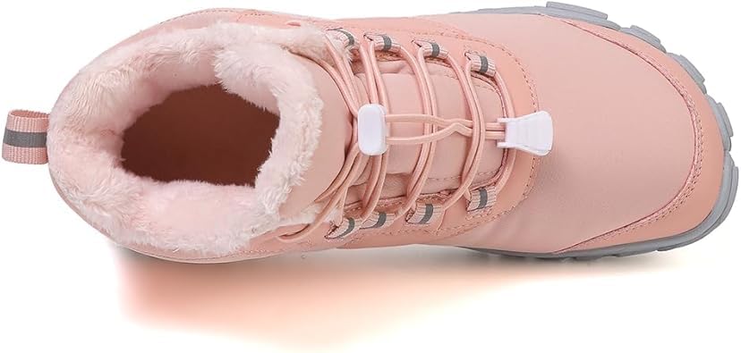 Image of Winter Footwear Barefoot Shoes Women Men Zero Drop Barefoot Hiking Boots Slip On Warm Waterproof Snow Boot Minimalist Wide Toe Ankle Booties Five Finger Hike Shoes Outdoor