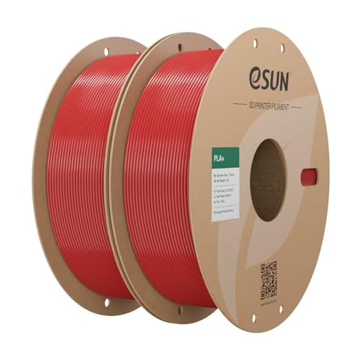 eSUN PLA+ Filament 1.75mm, 3D Printer Filament PLA Plus, Dimensional Accuracy +/- 0.03mm, 1KG per Spool, 2 Spools 3D Printing Filament, Fire Engine Red