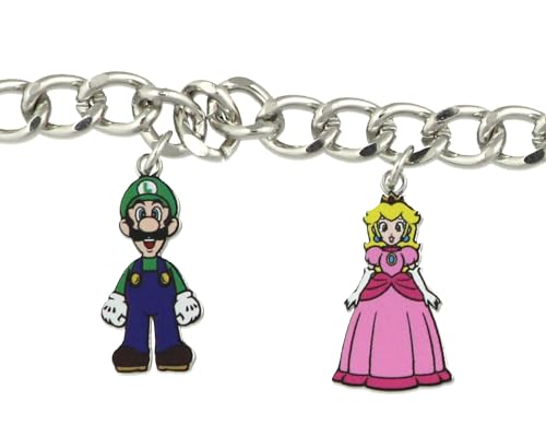 Super Mario Bros Yoshi Luigi Mario Princess Peach Toad Jewelry Charm Chain Link Bracelet For Women4