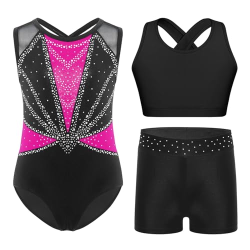 Maillot gymnastique artistique fille extensible avec shorts de danse confort