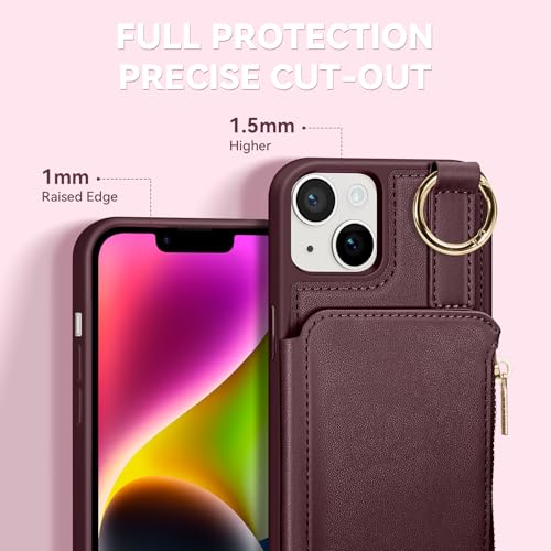 Coque iPhone 13 et 14 bordeaux Kuafcase protection fine