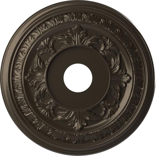 Image of 19 inchOD x 3 1 /2 inchID x 1 inchP Baltimore Thermoformed PVC Ceiling Medallion (Fits Canopies up to 7 3 /4 inch), Metallic Dark Bronze