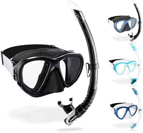 CRESSI Horizon & Scilla Schnorchel Set - Maske Mit 4 Glaslinsen & Dry Top Schnorchel