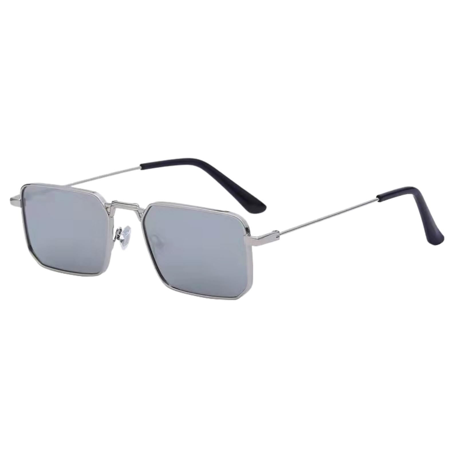 Occhiali da Sole Rettangolo per Donne Uomini, Quadrati Retro con Telaio in Metallo Uv400, di Moda Indossare All'aperto-9-Other