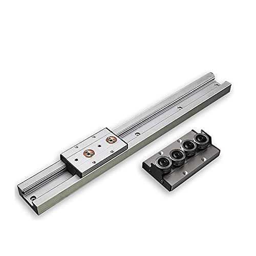 Mssoomm Double Axis Roller Linear Guide Rail Sgr10E Length 200Mm/7.87Inch + Sgb10Euu-4 Bearing Slider Block 2Pcs, Silver Compact Dual Axis Linear Motion Guide Shaft Rail Kit Set For Cnc And Diy #TOP6