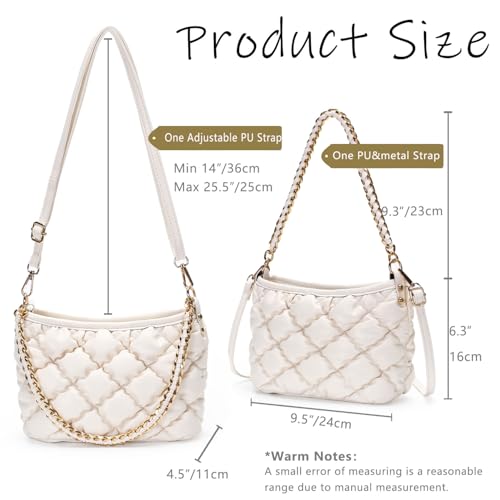 Bolso bandolera acolchado para mujer con asa superior miniatura 5