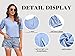 Imily Bela Womens Summer Tops V Neck Casual Puff Short Sleeve Loose Blouses Shirts Blue