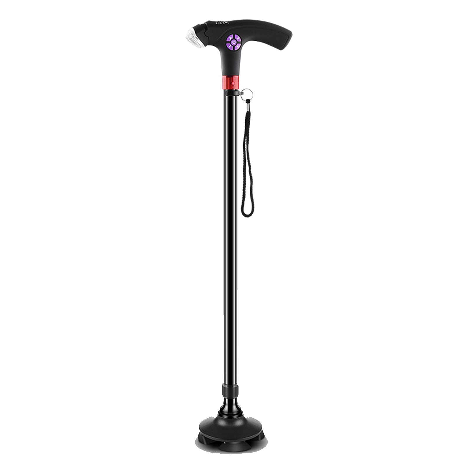 Bastón de Paseo Bastones para Mayores Con la altura de la altura de la altura, el bastón ajustable, el bastón que camina antideslizante con DIRIGIÓ Lightwith Monedas Ergonómicas, Ayuda de Apoyo y Esta