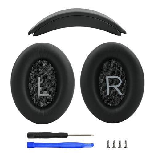 Laselan Replacement Headband Cushion and Earpads for Bose QC35 QC45 Headphones with Noise Isolation Memory Foam (Black)