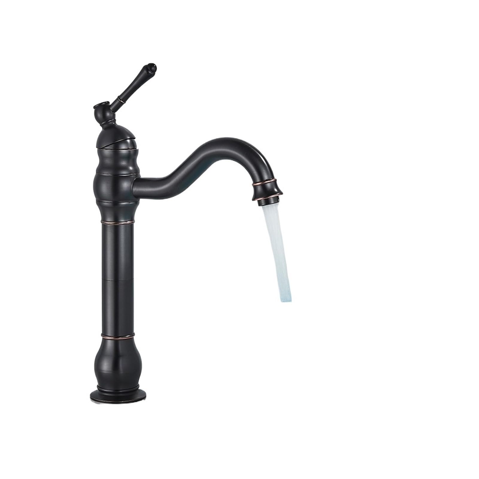Robinet de lavabo laiton antique anti calcaire mitigeur robuste noir et bronze