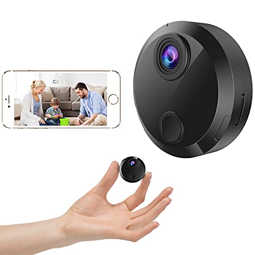 Wireless WiFi Camera with Audio, PomisGam Mini Wireless Camera with Remote Viewing and Monitoring, Mobile Detection, HD Night Vision, Recording, Home Security Cameras for Indoor Outdoor Using