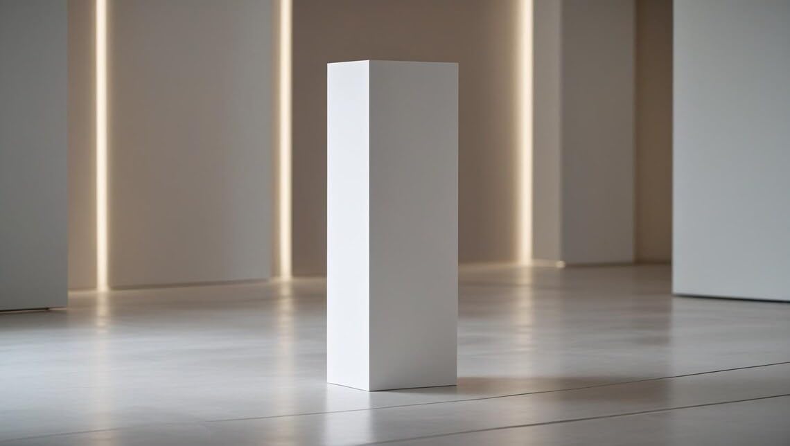 Colonna decorativa bianca, piedistallo da galleria bianco, base di presentazione (80 x 30 x 30 cm), 80 x 20 x 20 cm